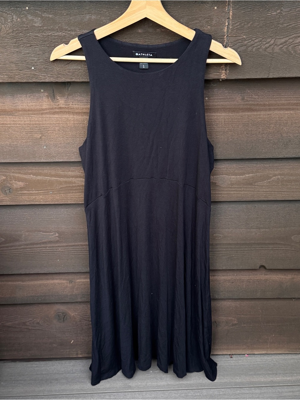 Athleta Black Sleeveless Maxi Swing Dress